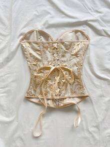 Soleia Top bandeau de estilo francés de moda para mujer, corpiño ajustado - Multicolor - Ver 2