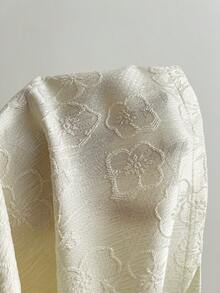 Elamini 女士派对新年新款中国风提花纹理面料修身迷你连衣裙 - 杏色 - 查看 5