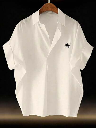 GlowEve CURVE 大码女式白色刺绣短袖V领衬衫，柔软面料无袖上衣，适合毕业典礼、节日、情人节、音乐节、母亲节、万圣节、感恩节、复活节、国庆节、舞会、约会、派对、婚礼、郊游等场合。