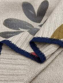 GlowEve CURVE Áo len gile nữ cỡ lớn 2026 thời trang, tối giản, đa năng, cổ tròn, phối màu, in hình mèo con, màu kaki, hoàn hảo cho mặc hàng ngày. - Xám - Xem 8