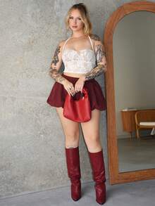 Arliah Romantic Date Halter Lace White Women Tank Top With Backless Design - White - View 5