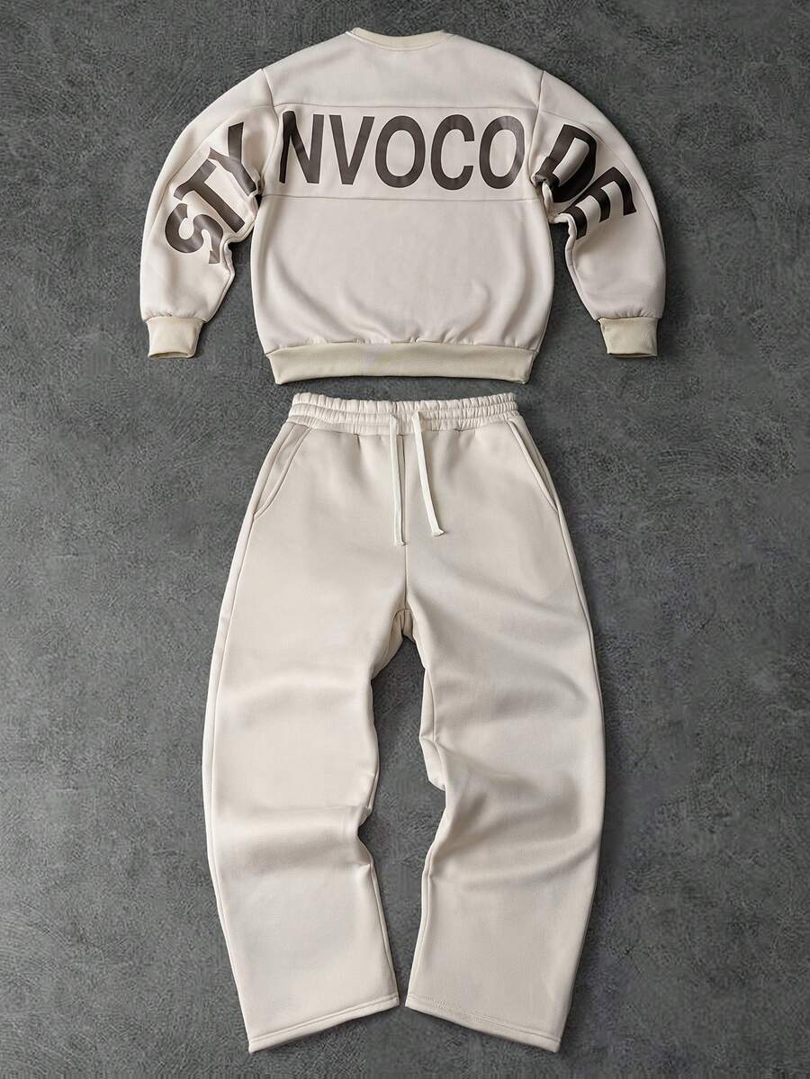 PAVTROS 男士卫衣套装 - 杏色 - 查看 1