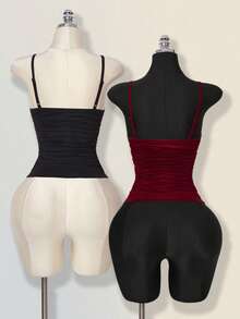 SHEIN ICON 女士纯色蕾丝拼接吊带背心 - 彩色 - 查看 2