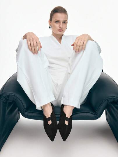 Mnmlis 女士尖头休闲百搭时尚乐福鞋