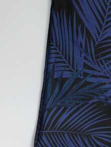 Manfinity Swimmode Bañador de hombre con estampado tropical y cordón en la cintura, estilo hawaiano - Multicolor - Ver 8