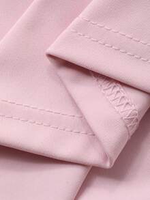 DAZY Teen Girl Fitted Basic Casual Autumn Jacket With Lapel Collar Spring - Baby Pink - View 9