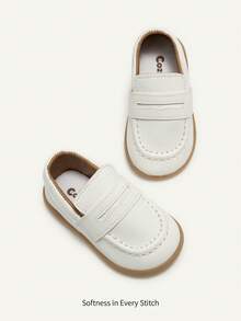 Cozy Pixies 1双新款女童白色时尚英伦风平底便鞋，适合日常外出、朋友聚会和旅行穿着 - 白色 - 查看 4