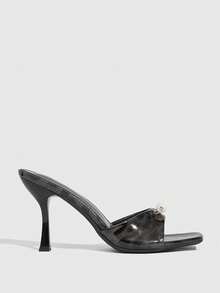 CUCCOO SZL Sandalias de tacón alto versátiles y de moda para mujer, para uso al aire libre, verano para Navidad - Leopardo Negro 2 - Ver 7