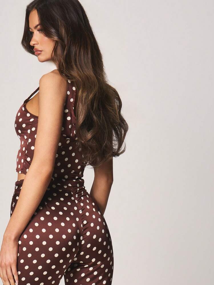 MISSGUIDED Square Neck Polka Dot Crop Tank
