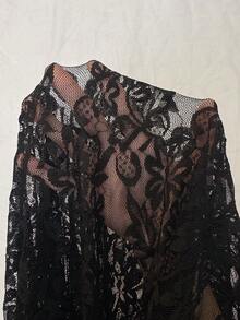 NU&NOW 大码女士夏季薄纱蕾丝吊带背心，装饰纽扣前襟长款吊带背心，黑色上衣，女士夏季服装，性感女士服装，性感夜店装，黑色吊带背心，性感约会之夜女士服装，外出约会之夜女士服装，假日女士服装，性感约会之夜，外出约会之夜女士服装，女士假日服装，性感女士服装，派对服装 - 黑色 - 查看 6