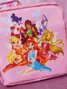 The Winx X SHEIN 1/1 套卡通图案印花收纳袋，可用作女性卫生用品收纳袋、数码产品收纳袋、小物件收纳袋、友谊纪念袋 - 彩色 - 查看 10