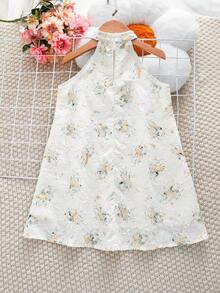 Emery Rose Kids Emery Rose Kids 小女孩無袖碎花休閒雪紡洋裝 白色小女孩夏日吊頸背心洋裝 Daisy Girls 主日洋裝 - 白色 - 查看 2
