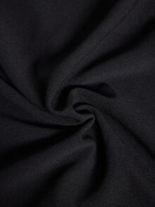 Elaquor 大码女式时尚休闲蝴蝶结短袖连衣裙 - 黑色 - 查看 5