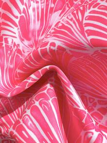 Swim Mod Random Gold Shell Print Halter Bikini Top, Sexy Swimwear Top For Summer Vacation - Pink - View 5