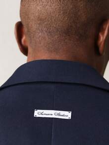 SUMWON Double Breasted Formal Business Blazer With Peak Lapels For Professional Office Wear - Navy Blue - View 7