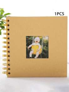 30-Page Rectangular/Square Hardcover Kraft Paper Scrapbook Album, Suitable For Weddings, Anniversaries, Parties, Home Use, Comes With 2 Sticker Sheets - Multicolor - View 15