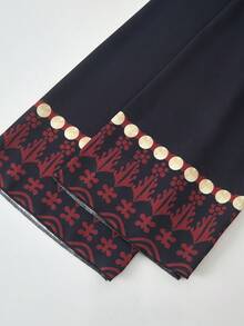 Bata elegante y tradicional de línea A con decoración de flecos para adolescentes - Negro - Ver 4