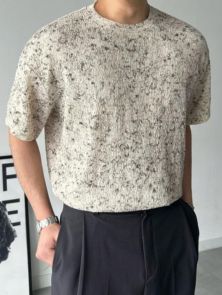 DAZY 男士纹理面料圆领T恤，夏季款 - 彩色 - 查看 1