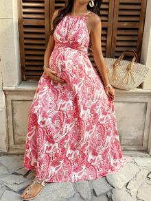 SHEIN 孕妇佩斯利印花连衣裙，休闲假日装 - 彩色 - 查看 5