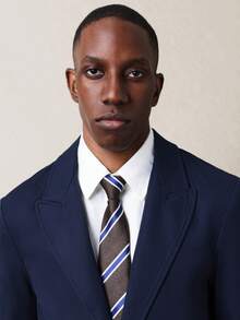 SUMWON Navy Two Piece Business Suit With Button Front Jacket And Matching Dress Pants For Professional Office Wear - Navy Blue - View 5