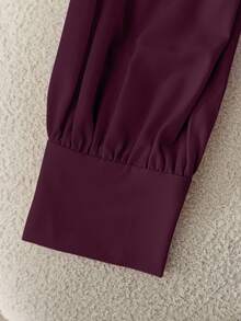 Bluhae 女士优雅通勤秋季衬衫 - 中紫紅色 - 查看 6