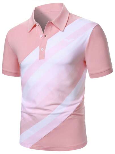 Manfinity Homme 男士英伦风休闲撞色条纹短袖T恤