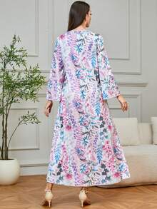 Yasmyna 女士夏季花卉浪漫休闲阿拉伯风格优雅连衣裙 - 粉色 - 查看 2