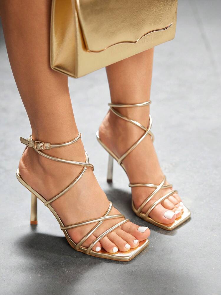 CUCCOO SZL Women's Fashionable Gold Sexy Party High Heel Sandals