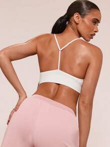 SHEIN BAE Women's Simple White Seamless Sports Camisole Gym Top - White - View 3