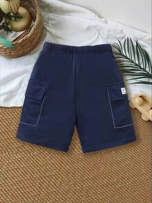 Sommarshorts med resår i midjan och fickor för små pojkar - Multifärgad - Visa 7