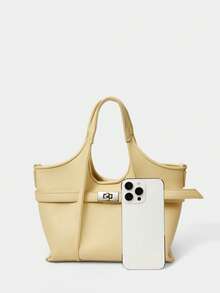 SHECARRY Women's Casual Handbag, Simple & Fashionable For Everyday Use - Yellow - View 4