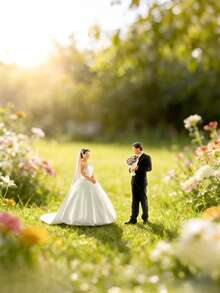 POKOJA LAND 1:64 Scale-Proposal Wedding Miniature Figure Toy Model-Proposal Man Woman Model, Everyday Versatile Figure-Miniature Figure Model, Suitable For DIY Landscape, Creative Scene, Miniature Scene Matching And Macro Photography, Wedding Or Proposal Scene Decorations, Valentine's Day Wedding Exquisite Gift Spring To Summmner - Multicolor - View 7