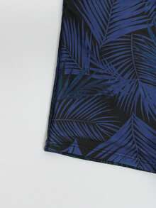 Manfinity Swimmode Bañador de hombre con estampado tropical y cordón en la cintura, estilo hawaiano - Multicolor - Ver 7