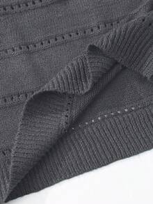 EMERY ROSE Women's Casual Dropped Shoulder Long Sleeve Pullover Sweater, Spring/Autumn - Grey - View 4