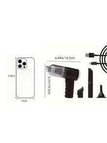 1 件强力手持式吸尘器，小型，无线，吸力强劲，适用于家庭、汽车和桌面清洁、园艺工具 - 黑色 - 查看 12