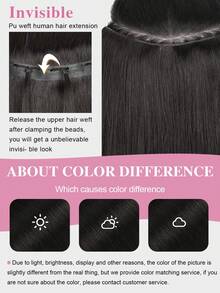 Double Invisible Glueless Remy Butterfly Weft Hair With Micro Beads Double PU Weft Hair Extensions Seamless Invisible Beaded Weft Extensions - S1B - View 5