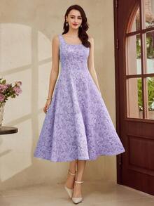 Vintamour Đầm nữ cổ điển thanh lịch họa tiết hoa jacquard, đầm công sở thường ngày, trang phục mùa hè cho nữ, đầm dạ hội cho nữ, trang phục mùa xuân cho nữ, đầm lễ Phục sinh cho nữ, trang phục đi nghỉ mát cho nữ, đầm mùa xuân cho nữ, trang phục dự tiệc cưới cho nữ, quần áo mùa hè cho nữ, đầm dạ hội cho nữ, đầm cho nữ, đầm mùa hè cho nữ, đầm sinh nhật thanh lịch cho nữ, đầm chống nắng cho nữ, đầm tốt nghiệp, đầm mùa xuân. - Màu tím hoa cà - Xem 4