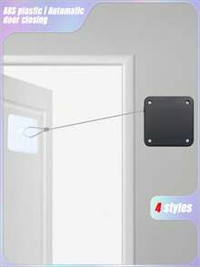 1 Piece No Drilling Automatic Door Closer Buffer Home Quiet Pull Rope Closing Push Pull Wooden Door Spring Simple - Multicolor - View 4