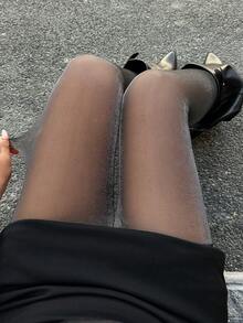 Dazy Plus Women's Sheer Skin-Tight Leggings, Slimming, All Season - Silver - View 7