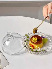 1个简约透明玻璃蛋糕展示架，甜点盘托盘盖，适用于饼干、水果、糕点、糖果 - 無色 - 查看 12