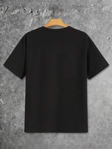 Manfinity BRENVOR Men Casual Solid Drop Shoulder Tee For Summer - Black - View 2