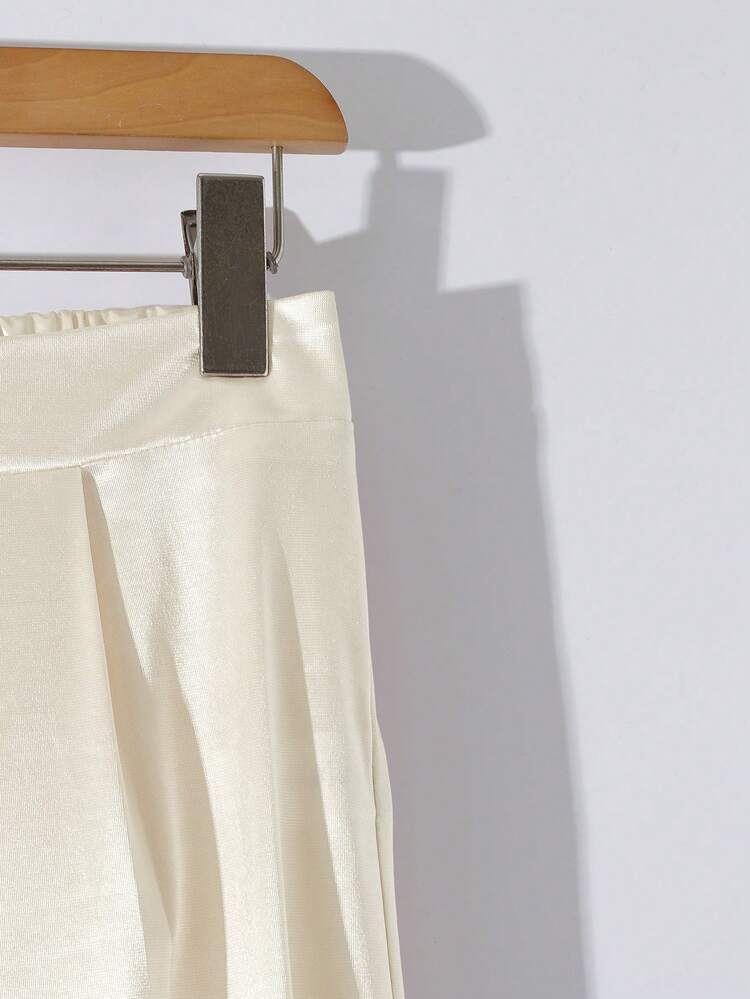 GlowEve 女士优雅休闲通勤吊带背心和裤子两件套 - 杏色 - 查看 7