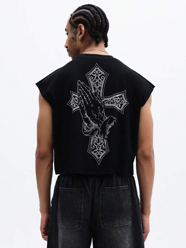 Cross With Praying Hands Graphic Tank