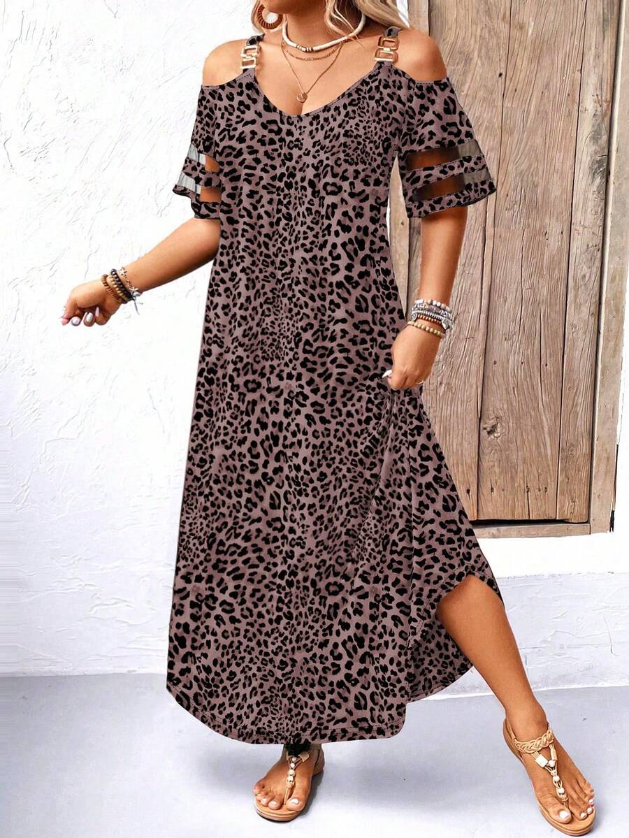 EMERY ROSE Đầm maxi tay ngắn trễ vai cỡ lớn dành cho nữ. - Nhiều màu - Xem 1