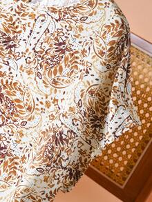 Rusticease Blusa casual de cuello redondo simple para mujer, adecuada para el verano - Multicolor - Ver 5