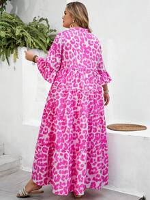 SHEIN CURVE+ Curve 尺码 US22 音乐节、海滨度假、波西米亚风复古碎花长裙、休闲沙滩装、感恩节、春夏秋冬皆宜、阿拉伯风情连衣裙、阿拉伯服饰、波西米亚风度假沙滩装、女士沙滩裙、沙滩度假装、沙滩必备单品、毕业典礼/下午茶派对连衣裙、夏季/乡村风/沙滩度假装/沙滩装/沙滩服饰 - 彩色 - 查看 2