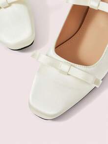 CUCCOO DOLLMOD French Retro Closed Toe Half Slippers Fairy Shoes Wear Spring And Summer New Bow One Pedal Satin Mary Jane Shoes Muller Shoes Sandals - Off-white - View 5