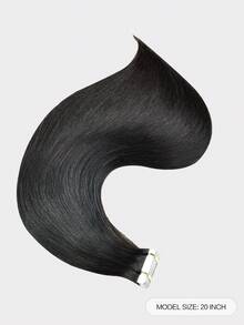 20pcs Tape In Hair Straight Natural Black Color 150% 18-26 Inch Human Hair Tape In Hair Extension Tape In Hair Tape Ins Hair Extensions - SNatural - View 2