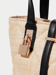 SHECARRY Women's Fashion Versatile Minimalist Handbag For Commuting - Apricot - View 6