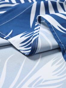 Manfinity RSRT 2pcs Men's Short Sleeve Front Button Casual Loose Fit Printed Set Tropical Vacation Outfits Men Blue Tropical Men Men's Hawaiian Shirt Men Cancun Outfit Men's Hawaii Outfit Old Money,Daily Leisure, Weekend Trips, Outdoor Activities, Travel Expeditions, Relaxed Work Environments Or Semi-Formal Occasions, Boyfriend/Husband Gift, Anniversary /Birthday Gift Party Summer Vacation Holiday,Beach Clothes Hawaiian Wedding,Spring To Summer - Multicolor - View 4